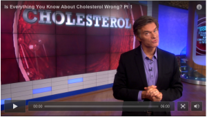 Screen shot of Part 1 of Dr. Oz's episode on cholesterol.