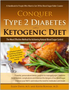 Photo of the cover of the book, Conquer Type 2 Diabetes with a Ketogenic Diet.